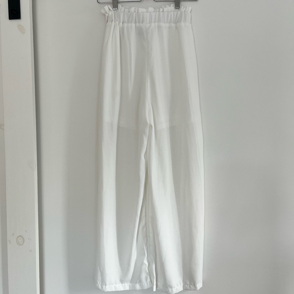 Zaful wide leg high rise white vacation pant Small - Picture 2 of 3